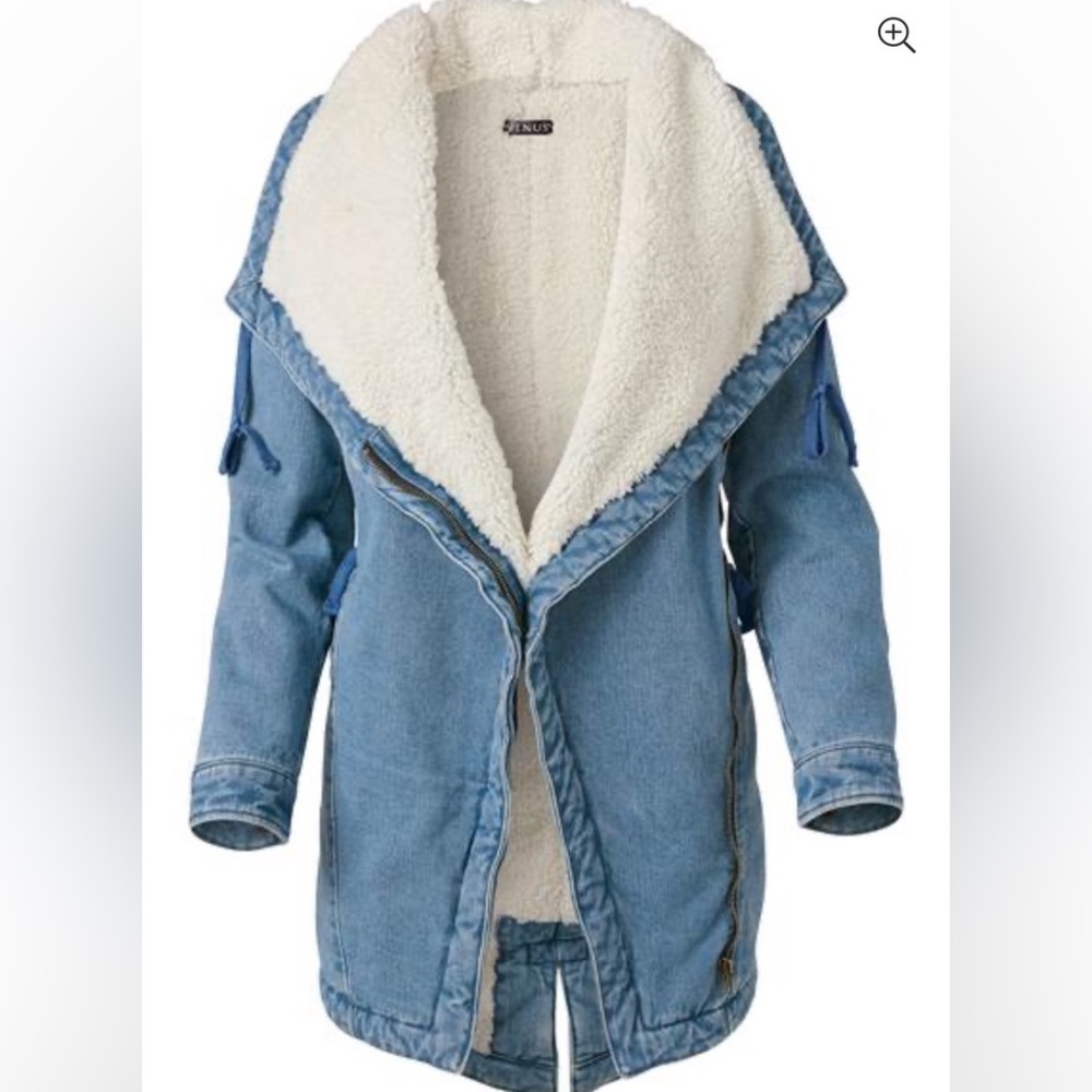 Denim Sherpa Lined Coat